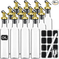 Hushee 12 Pcs Clear Glass Olive Oil Dispenser Bottles Sets Include 8oz Glass by Hushee