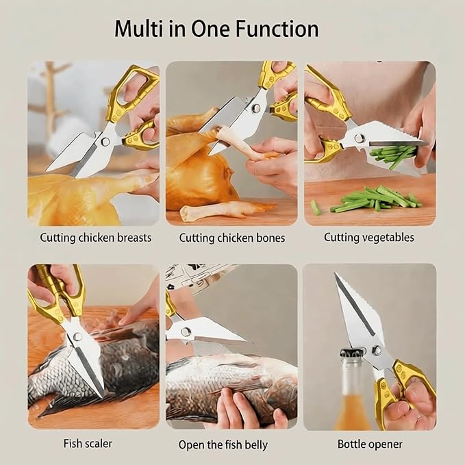 Meat Scissors Heavy Duty Sharp Shears Kitchen Scissors all Purpose, Stainless - Image 5