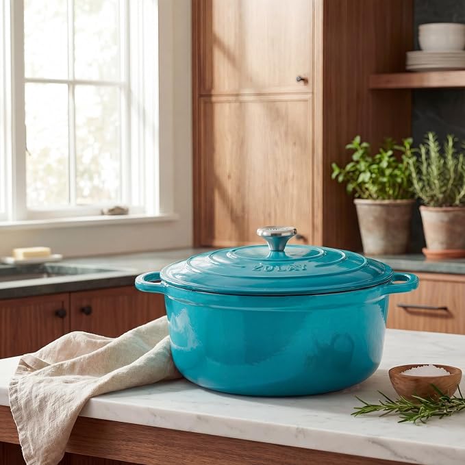 Zulay Kitchen 6 Quart Enameled Cast Iron Dutch Oven Pot - Image 2