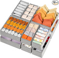 Criusia 12 Pack Sock Underwear Drawer Organizer Dividers, 116 Cells Fabric by Criusia