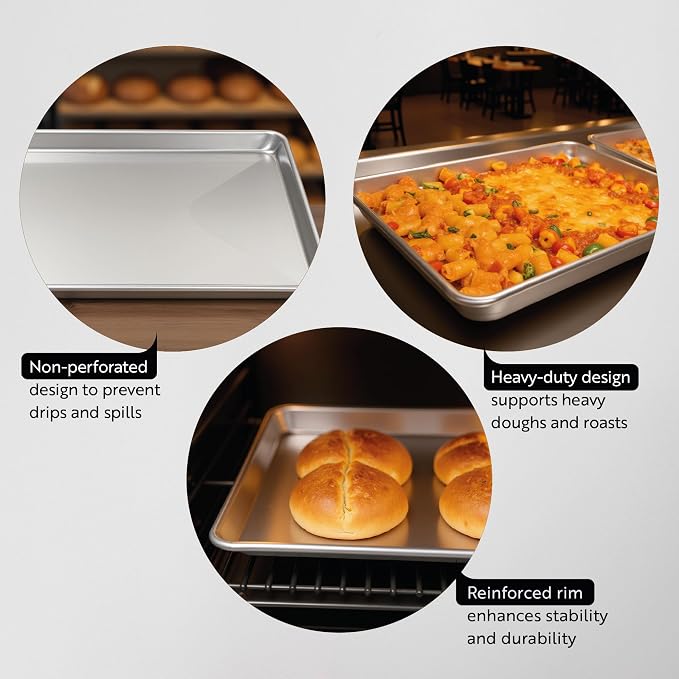 Restaurantware Met Lux 26 x 18 Inch Industrial Baking Pan 1 Heavy-Duty - Image 3