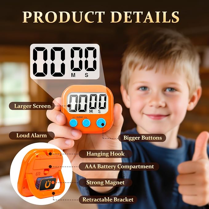 6 Pack Digital Kitchen Timer Small Classroom Timers - Image 5