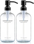 Vine Creations Clear Glass Soap Dispenser Set, Dish Soap and Hand Soap by VineCreations