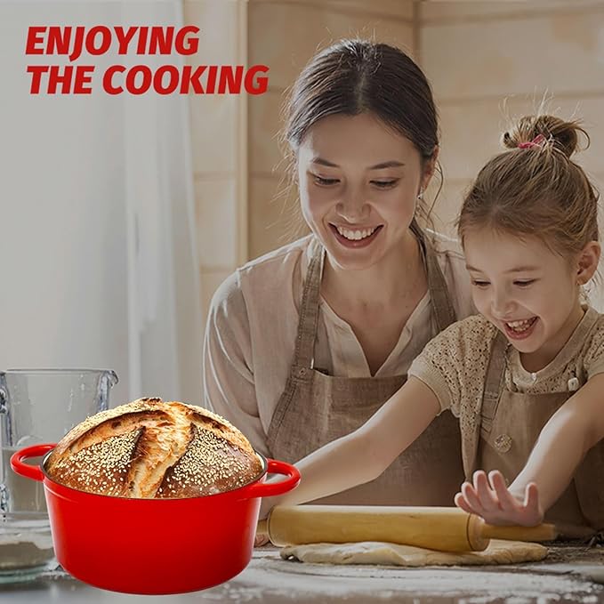 5QT Enameled Cast Iron Dutch Oven - Image 7