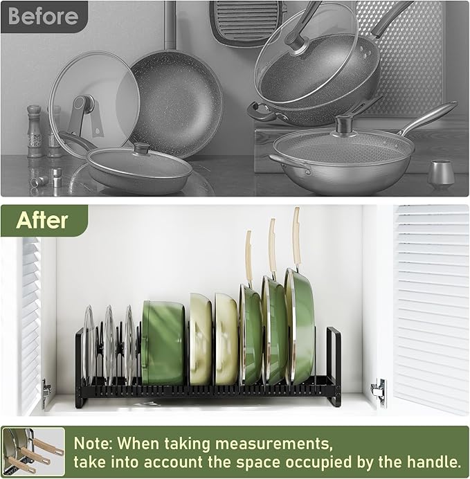 MUDEELA Pot Rack Pan Organizer inside Cabinet - Image 6