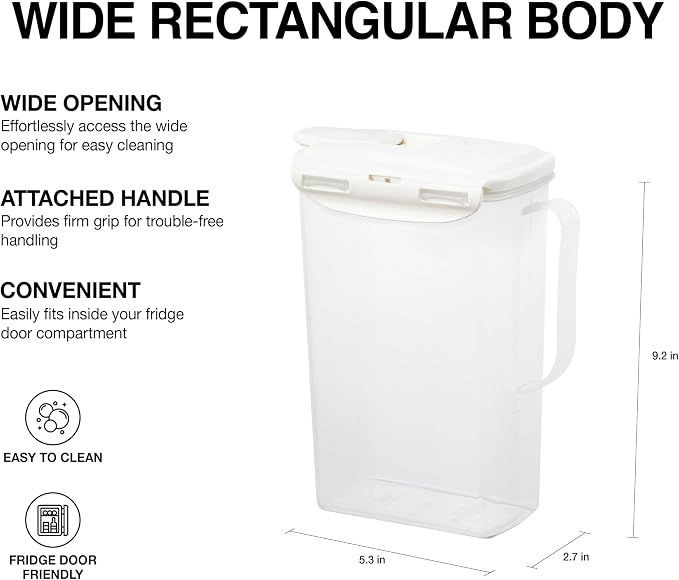 LocknLock Aqua Fridge Door Water Jug | Clear Pitcher | BPA Free Plastic Pitcher - Image 3