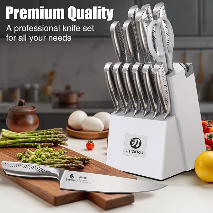 imarku® Knife Set, Japanese HC Stainless Steel 15 PCS Kitchen Knife Set - Image 7