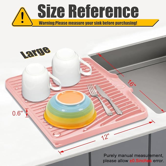 TIKNIK Silicone Dish Drying Mat, Stone Drying Mat - Image 2
