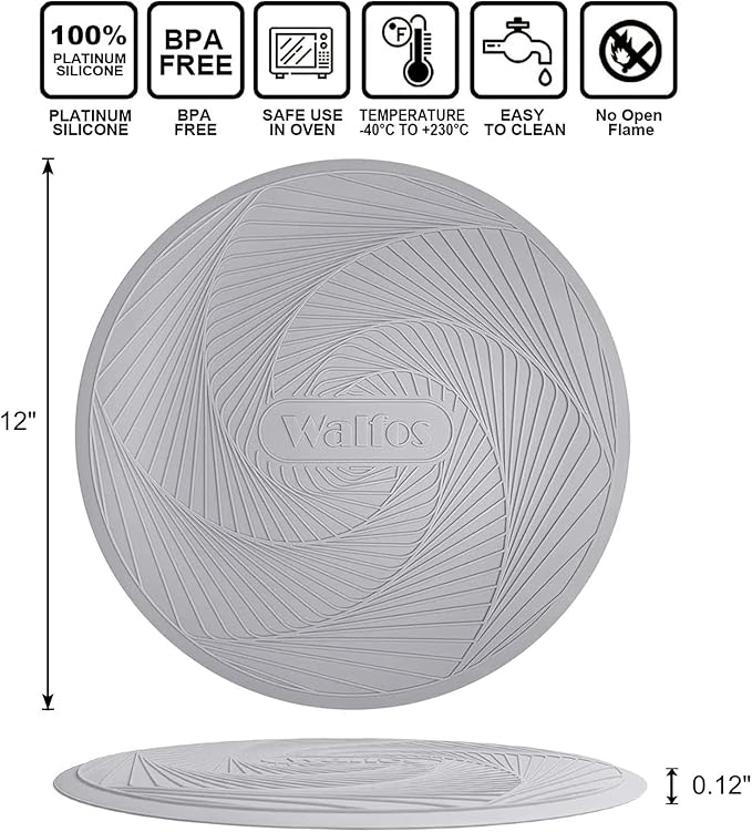 Silicone Microwave Mats, Walfos Heat Resistant Multi-Purpose Microwave Trivet - Image 7