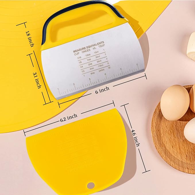 YGDZ Dough Scraper Chopper 2 Pcs, Stainless Steel Dough Cutter - Image 2