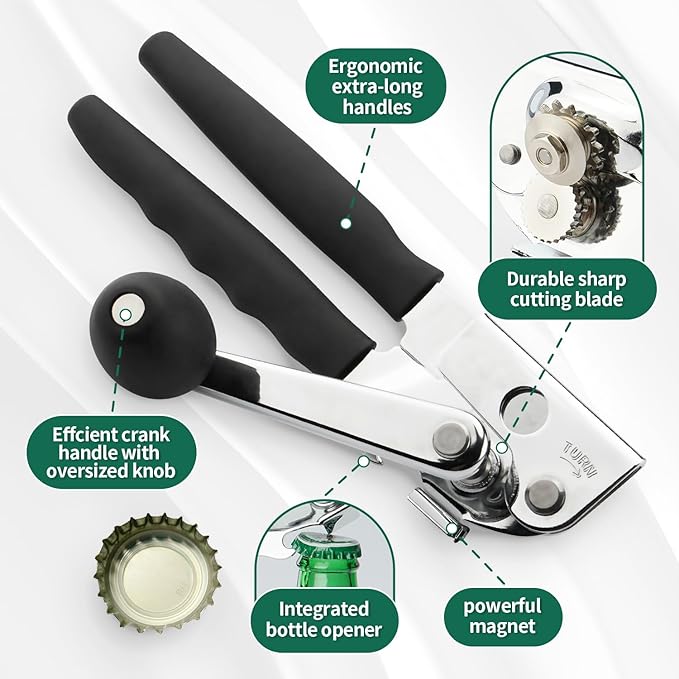 Commercial Can Opener Manual Heavy Duty Stainless Steel Handheld Smooth Edge - Image 2