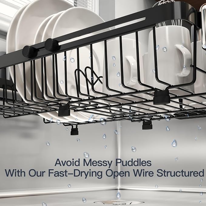 MAJALiS Expandable Stainless Steel Over The Sink Dish Drying Rack - Image 3