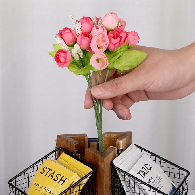 HTB Carousel Tea Bag Organizer for Counter, 2 Tier Tea Bag Holder - Image 4