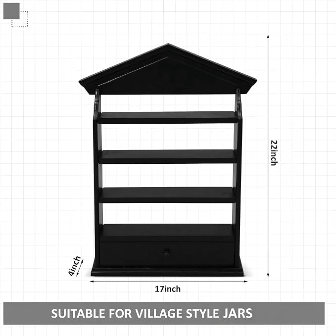 Chunful Vintage Spice Jar Wooden Rack - Image 3