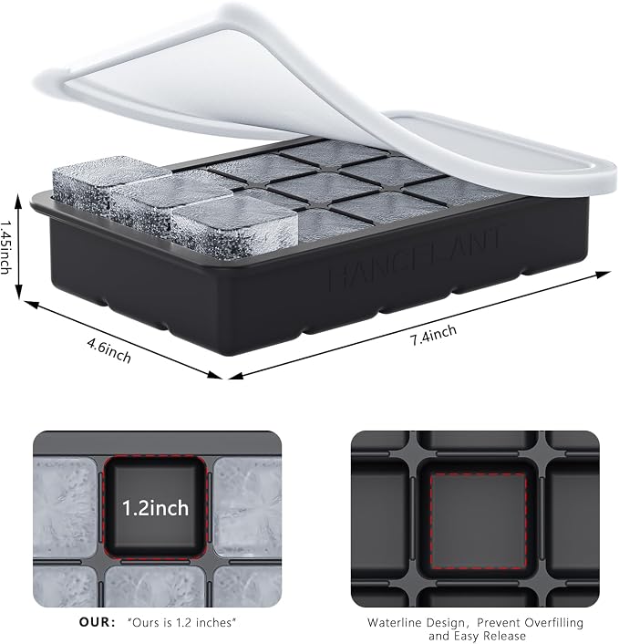 Silicone Ice Cube Tray 3 Pack, HANCELANT Ice Cube Mold, Ice Trays - Image 5