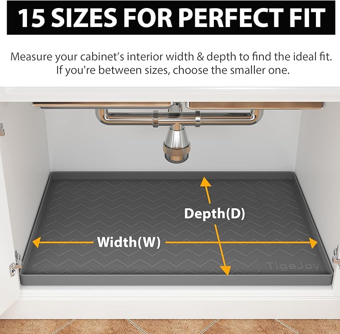 TigeJoy Under Sink Mats for Kitchen Waterproof, Leak-Proof Silicone Mat Sink - Image 7