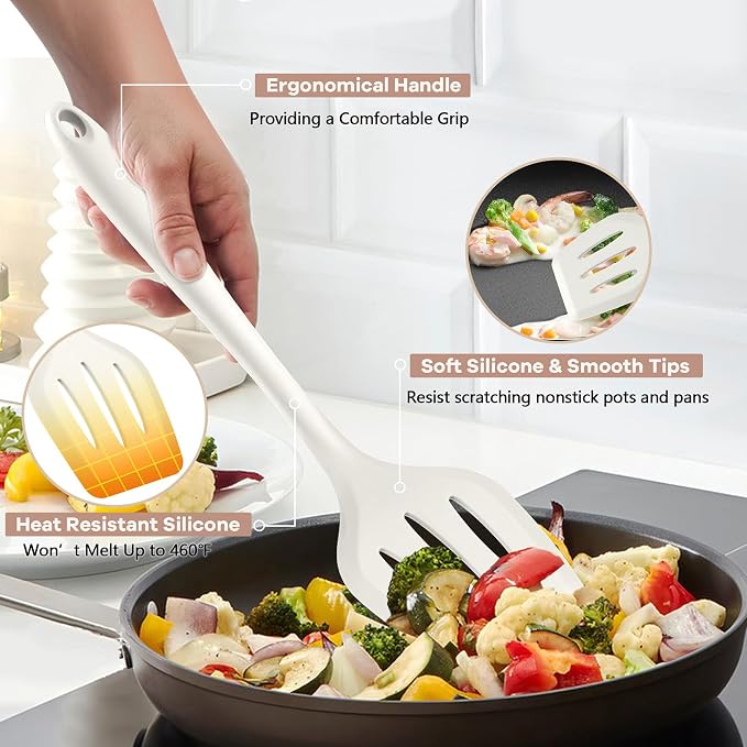 TeamFar Kitchen Cooking Utensils, 446°F Heat Resistant Kitchen Gadgets Tools - Image 3