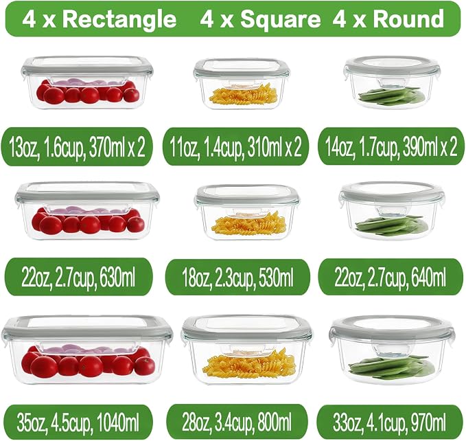 HOMBERKING 24pc Glass Food Storage Containers - Image 2