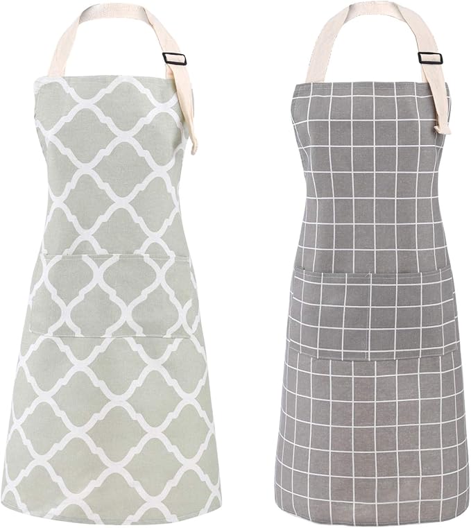 Tosewever 2 Pack Cotton Adjustable Bib Apron by Tosewever