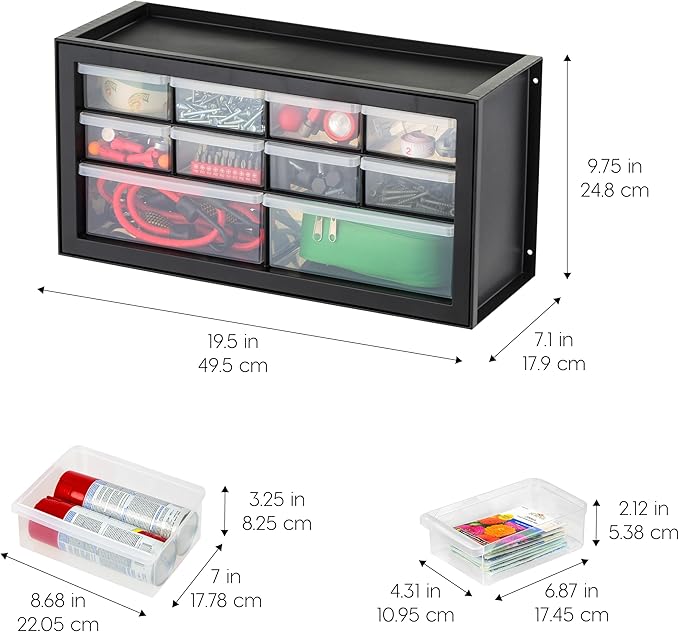 IRIS USA 10-Drawer Organizer, Made in USA, Teacher Toolbox, Plastic Storage - Image 4