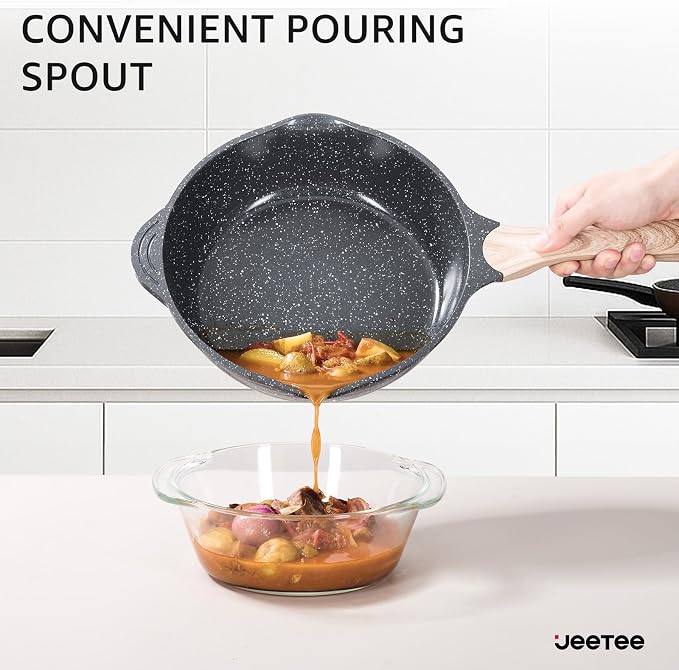 JEETEE 24Pcs Ceramic Cookware Set, Kitchen Healthy Non Toxic Induction Cookware - Image 6