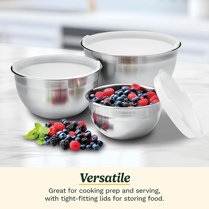 Cuisinart Mixing Bowl Set, Stainless Steel, CTG-00-SMB - Image 3