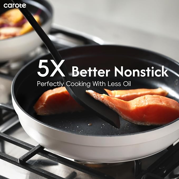 CAROTE 22pcs Pots and Pans Set Non Stick, Detachable Handle Cookware Set White - Image 3