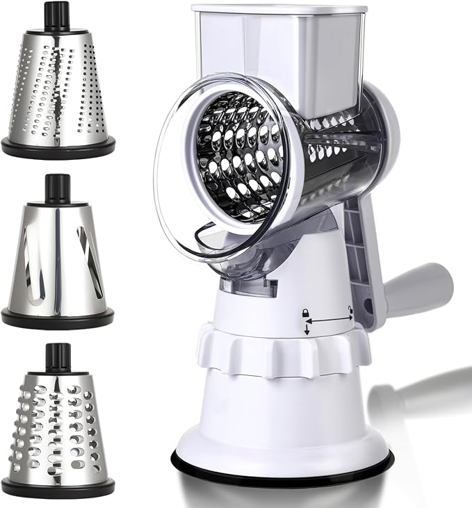 Rotary Cheese Grater Hand Crank, Vegetable Slicer by Unknown