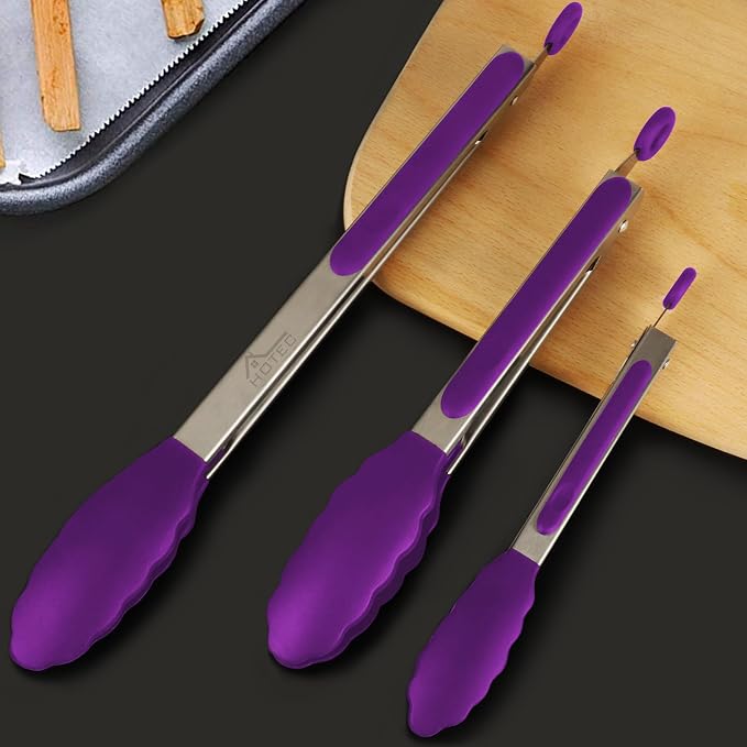 HOTEC Premium Stainless Steel Locking Kitchen Tongs - Image 7