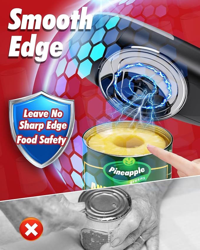 One Touch Electric Can Opener Fits All Can Sizes - Image 6