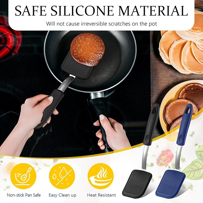 Silicone Cookie Spatula Turner 2 Pack Mini Brownie Spatula Flexible Kitchen - Image 4