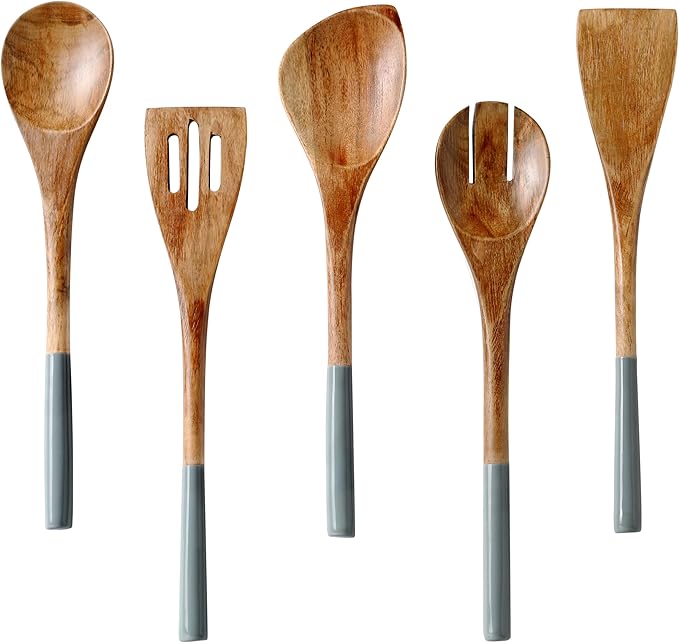 Folkulture Wooden Spoons for Cooking | 12" Premium Acacia Wooden Utensil Set of by FOLKULTURE
