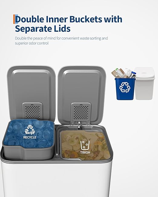 Garvee Trash Can, 2 x 8 gal Garbage Can - Image 5
