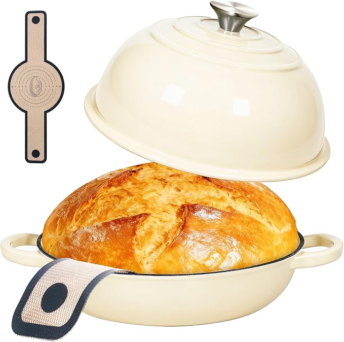 ONKO Dutch Oven For Sourdough Bread Baking, 6QT Enameled Cast Iron Dutch Oven by ONKO