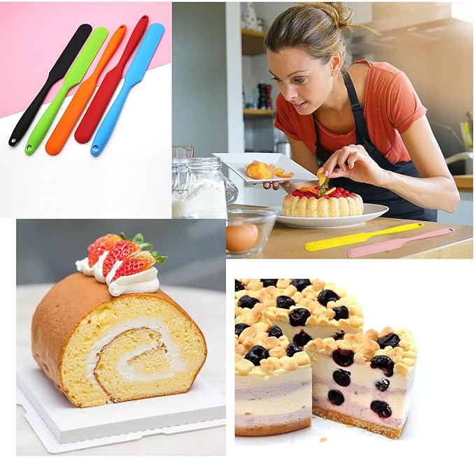 【5 Pack】Silicone Jar Spatula, Long Handle Jar Scraper Spurtle, Sourdough Spatula - Image 4
