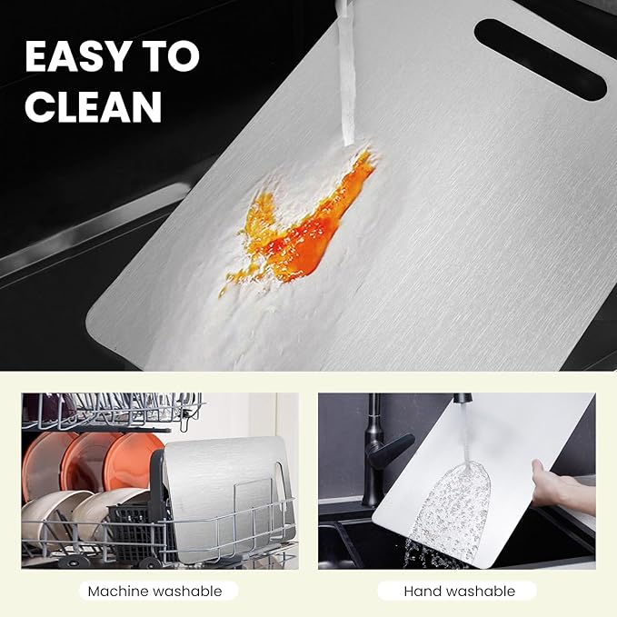Titanium Cutting Board Set of 3, 100% Pure Titanium Food Grade Kitchen Chopping - Image 3