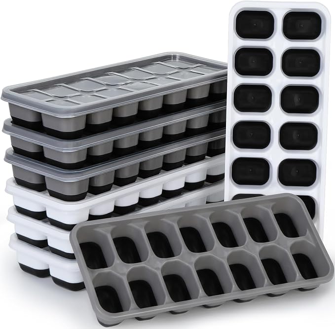 Silicone Ice Cube Tray, 8 Pack Easy-Release & Flexible 14-Ice Cube Trays by Jrisbo