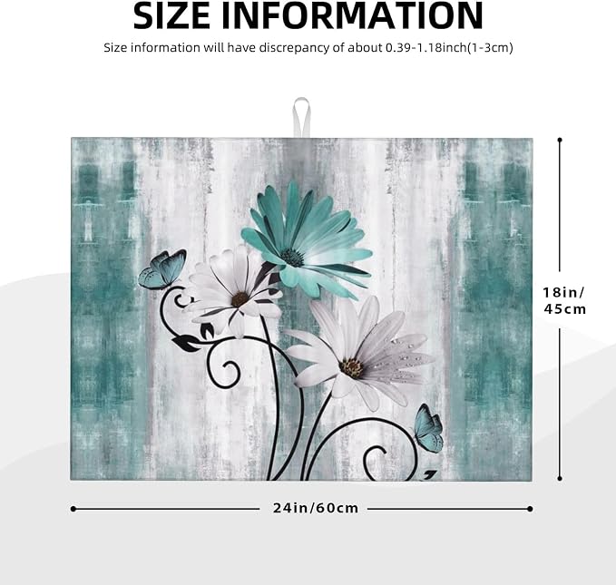 Floral Dish Drying Mat 18x24 Inches - Image 2