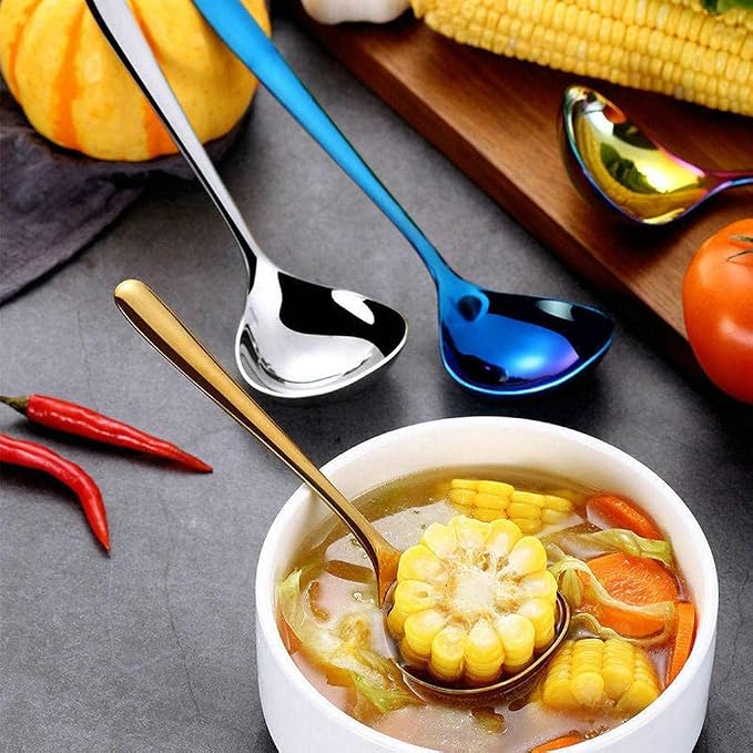 Comicfs 2 Pack Gold Gravy Ladle, SUS 304 Stainless Steel Soup Ladle, Small Soup - Image 7