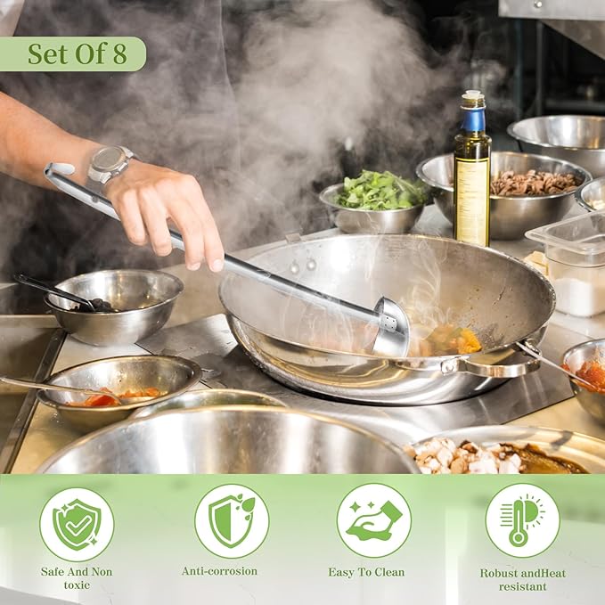 8 PCS Stainless Steel Ladle Soup Handle Ladle - Image 3