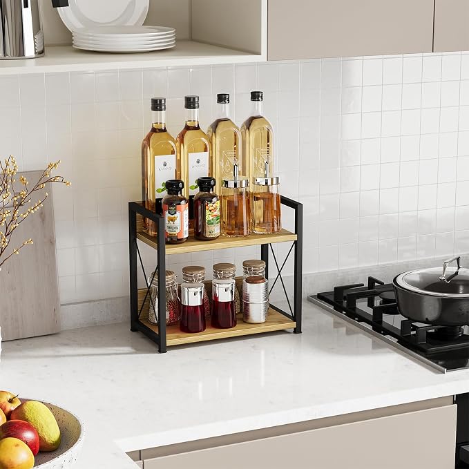 Giikin Countertop Shelf Organizer, 2 Tier Kitchen Spice Rack Organizer - Image 2