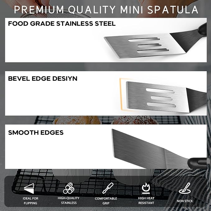 Small Spatula 5 Pieces, Metal Spatulas - Image 2