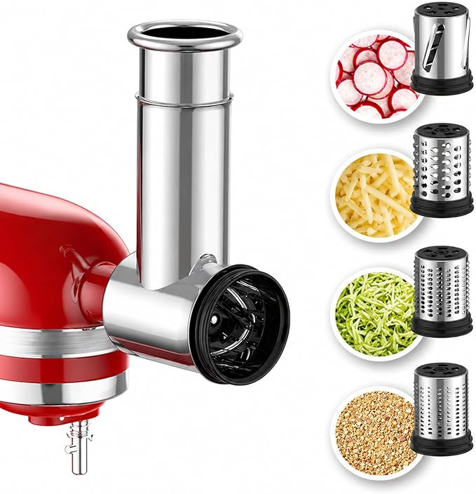 Stainless Steel Cheese Grater Attachment by Domorewithyourmixer