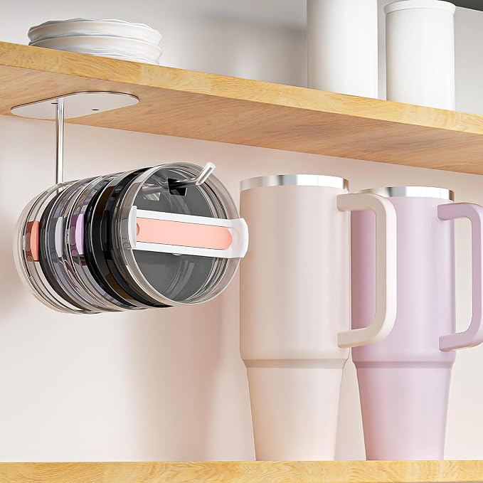 4 Pack Tumbler Lid Organizer, Space Saving Cup Lid Organizer - Image 6