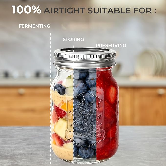 Eathtek 16 oz Glass Mason Jars - Image 3