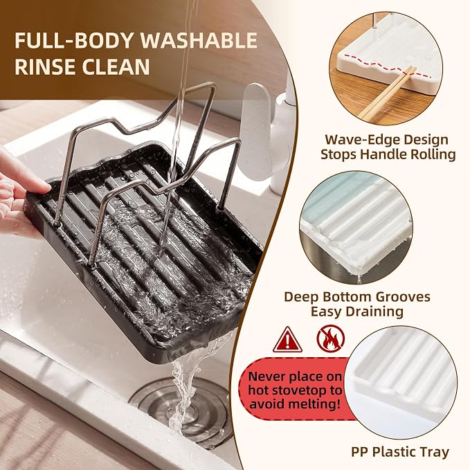 2 in 1 Pot Lid Holder & Spoon Rest - Image 4