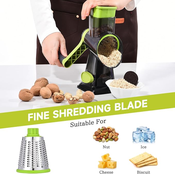 Rotary Cheese Grater with Handle Kitchen Shredder Slicer Grater Slicer Ice - Image 5