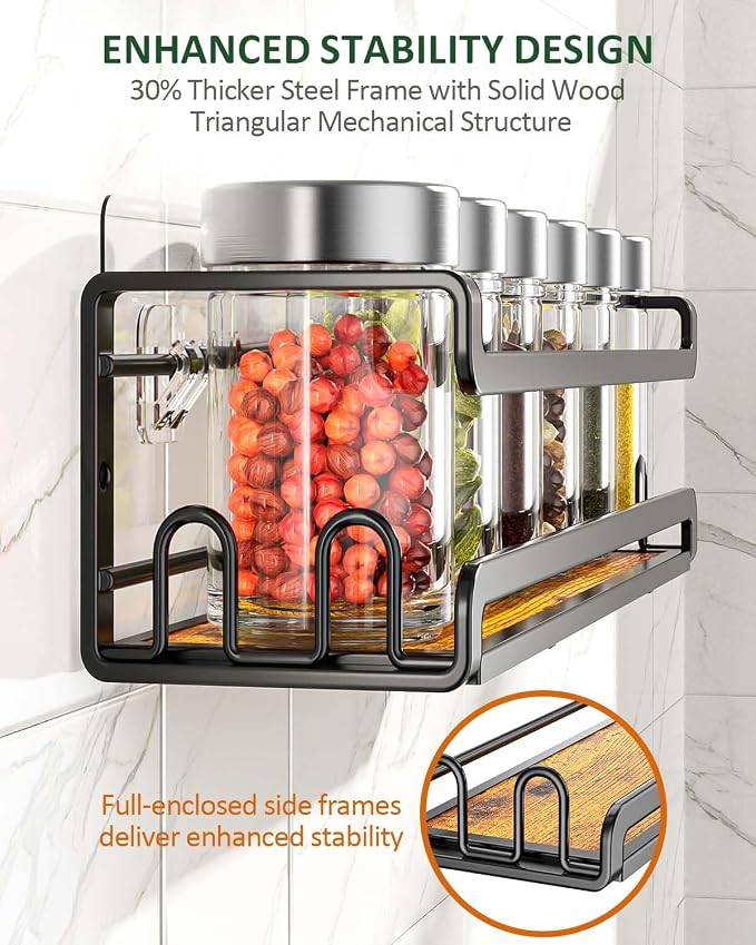 Doakhirmit 4 Pack Wall Mount Spice Rack - Image 2
