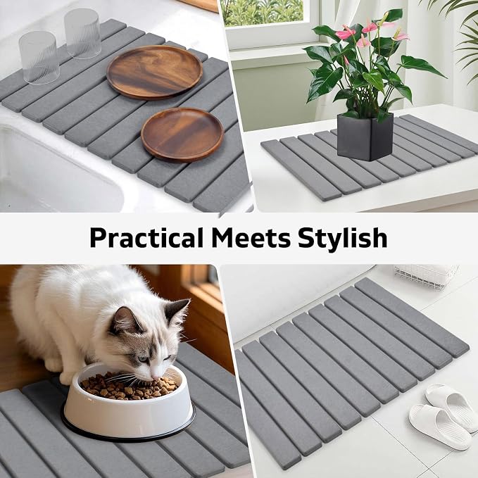 Large Stone Dish Drying Mats for Kitchen Counter, Eco-Friendly Absorbent - Image 7