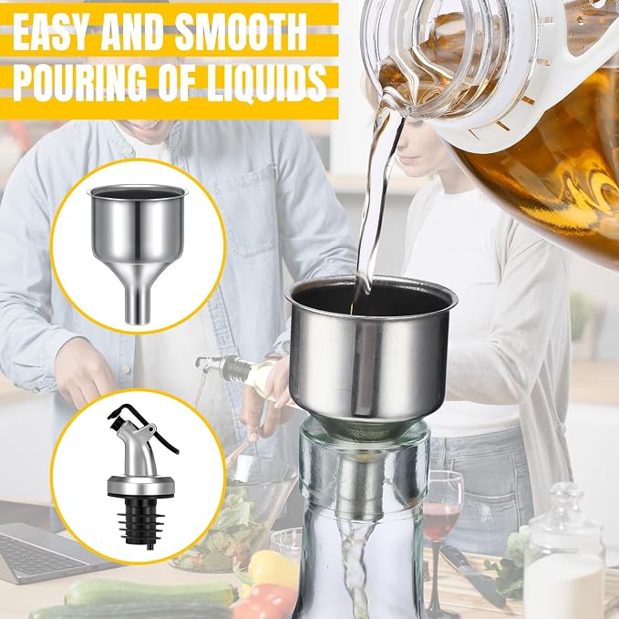 Hushee 12 Pcs Clear Glass Olive Oil Dispenser Bottles Sets Include 8oz Glass - Image 3